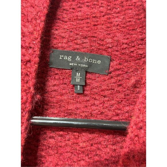 Rag & Bone Holland Funnel Neck Burgundy Mohair & Alpaca Blend Sweater Medium - Picture 6 of 11